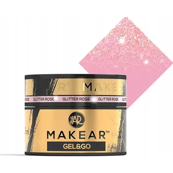 Lak na nehty Stavební gel s částečkami, růžový, bez pilování, 15 ml