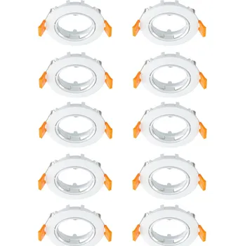 Lampička Stropní vestavné svítidlo Prios Fibur, bílé, zinek, Ø 8,2 cm, 10 kusů bílá 1 x 10 W LED - Doprava zdarma
