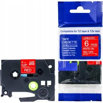 Pásek do tiskárny PÁSKA DO BROTHER ČERVENÁ TZe-415 6mm TZ-415 TZ415