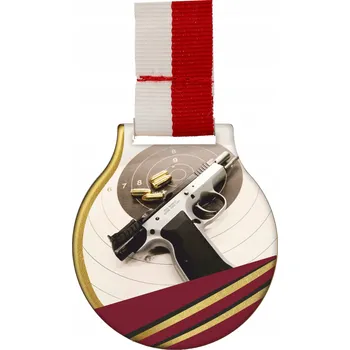 Barevná medaile STŘELBA 5 cm + stuha + gravírování