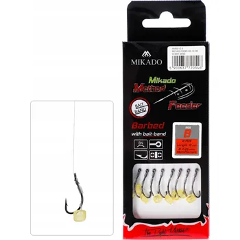 Rybářský háček Háčky zemní s návazcem a otřepem Mikado Method Feeder Rigs 8 ks