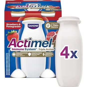Actimel Probiotický jogurtový nápoj 4x 100 g jahoda/granátové jablko