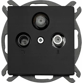 Elektrická zásuvka Anténní zásuvka nástěnná Timex-Elektro černá