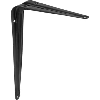 Nábytkové kování Walteco Plechová konzole 200x150mm, nosnost 18 kg, černá matná