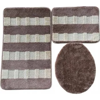 Koupelnová předložka Koupelnové předložky Euromat Trangan hnědo-béžové 3 kusy