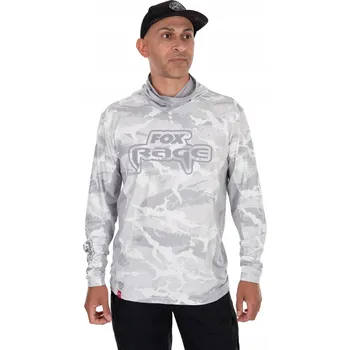 Pánské tričko Tričko Fox Rage UV Hooded Light Camo s dlouhým rukávem vel. XXL