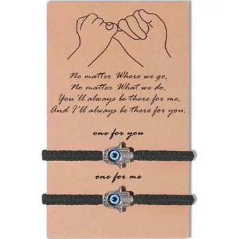 Náramek Náramky Pro Páry Pro Muže a Ženy Ďábelské Oko 2.szt černá