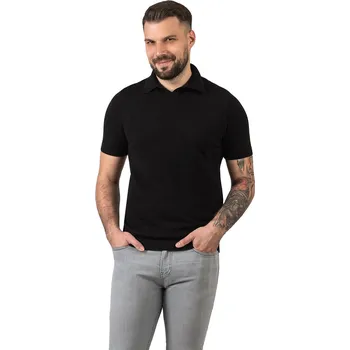 Pánské tričko FERATT Pánská polokošile EMPOLI černá Velikost: L
