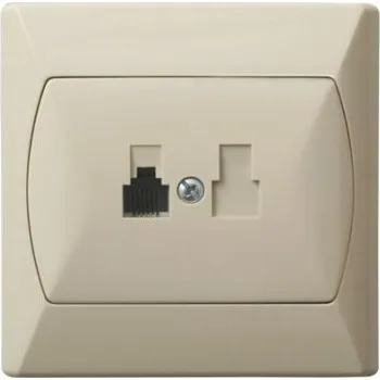 Elektrická zásuvka Telefonní zásuvka jednoduchá GPT-1A/01 AKCENT BÉŽOVÁ Ospel béžová
