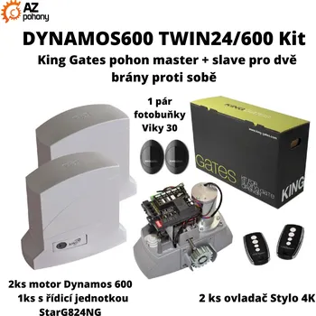 Pohon brány DYNAMOS600 TWIN24/600 Kit - King Gates pohon master + slave pro dvě brány proti sobě