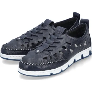 Dámské polobotky Dámské kožené polobotky 49956-14 Rieker modrá Barva: blau, Velikost: 40