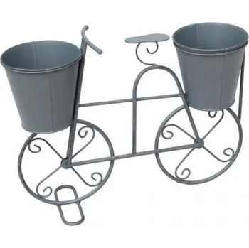 Dekorace Mecco, Stojan na 2 květináče, kolo, 50x15x37 cm
