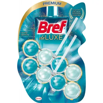 WC čistič Bref DeLuxe Lovely Jasmine WC blok 2 x 50 g