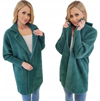 Dámský kabát Kabát Soprato zelený oversize bez kapuce univerzální velikost