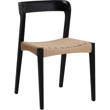 Jídelní židle Jotex Černá dřevěná jídelní židle VIKDALEN s výpletem