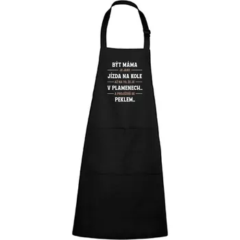 Kuchyňská zástěra DOBRÝ TRIKO Zástěra s potiskem Být máma Barva: Černá