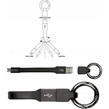 Sada USB kabelů - Apple Lightning Ring PŘÍVĚSEK NA KLÍČE