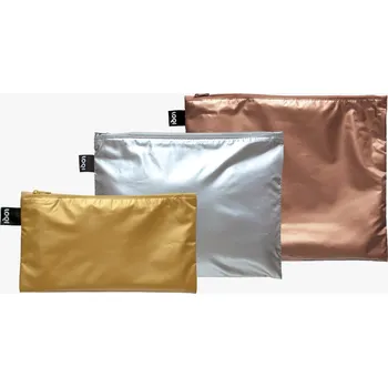 Kosmetická taška Taštičky na zip 3 ks LOQI METALLIC Tone in Tone