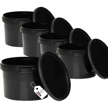 Dóza na potraviny 20x Kbelík 0,5L s víkem ČERNÝ na potraviny