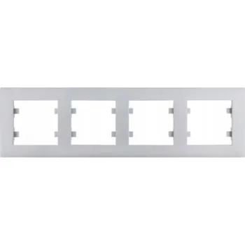 Rámeček čtyřnásobný Hager stříbrný