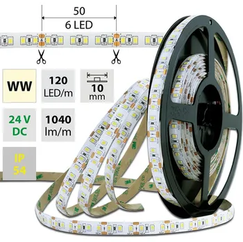 LED páska MCLED LED pásek SMD2835 WW, 120LED/m, 14W/m, 1040lm/m, IP54, DC 24V, 10mm, 5m