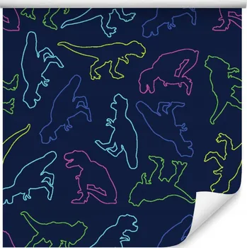 Tapeta Tapeta s barevnými dinosaury, do dětského pokoje