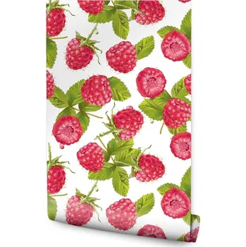 Fototapeta Dekorativní tapeta do kuchyně maliny listy příroda