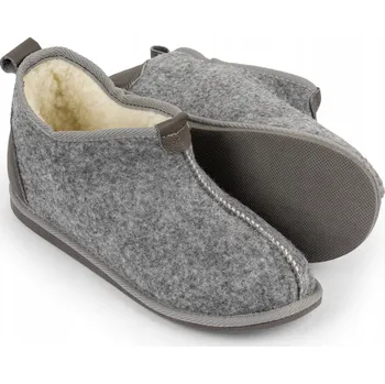 Dámská obuv Dámské Pantofle , šedé pantofle, přírodní vlna, zateplené, vel. 38