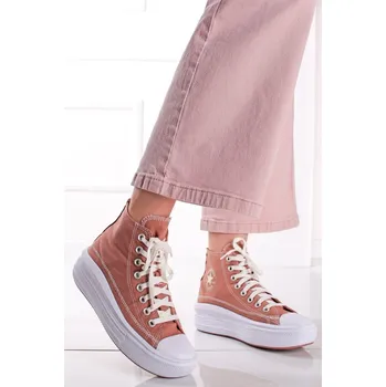 Dámská móda Converse Staro vysoké tenisky na platforme Chuck Taylor All Star Move Crafted Hi růžová 40