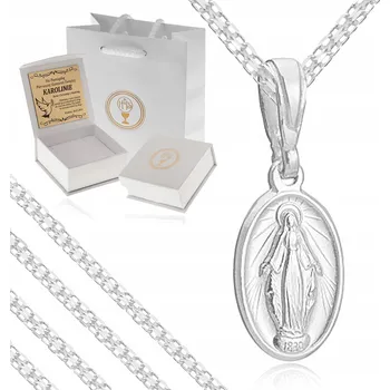 Řetízek STŘÍBRNÝ ŘETÍZEK BISMACK + ZÁZRAČNÁ MEDAILE 925 KE SVATÉMU PŘIJÍMÁNÍ, KŘTU, ROCEK