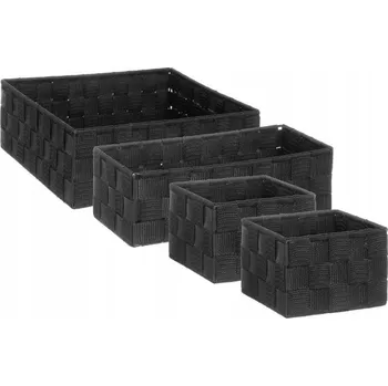 Úložný box ČERNÝ PLETENÝ KOŠÍK úložný box x4