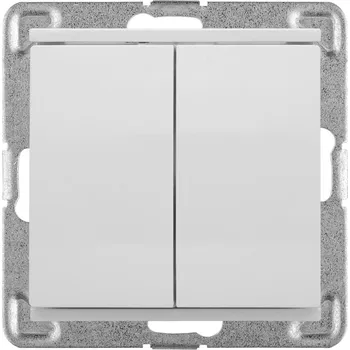 vypínač Polmark VERONA Dvojitý schodišťový přepínač, bílá barva