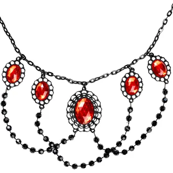 Červený náhrdelník Gothic Choker