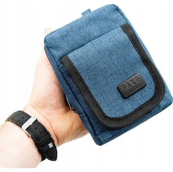 Ledvinka Pako Jeans ledvinka na opasek, látková kapsa na zip, kapsička na suchý zip, modrá