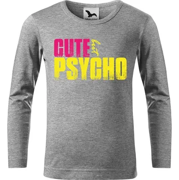 Chlapecké tričko DOBRÝ TRIKO Dětské bavlněné triko Cute but psycho Velikost: 158/12 let, Barva: Tmavě šedý melír