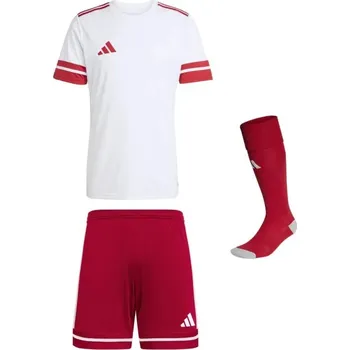 Fotbalový komplet Adidas Squadra 25 dres, trenky a stulpny bílo červený Velikost: 116