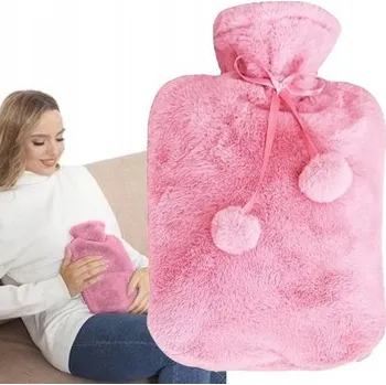 Termofor VELKÝ GUMOVÝ TERMOFOR V PLYŠOVÉM OBALU NA VODU OHŘÍVAČ V SVETRU XXL