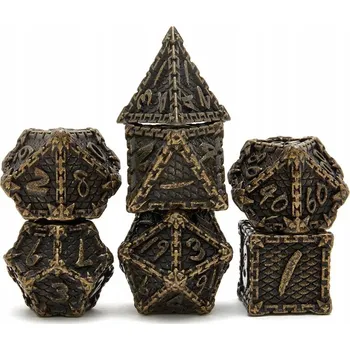 Příslušenství k deskovým hrám ZLATÉ VĚZENÍ SADA 7 KOVOVÝCH KOSTEK RPG