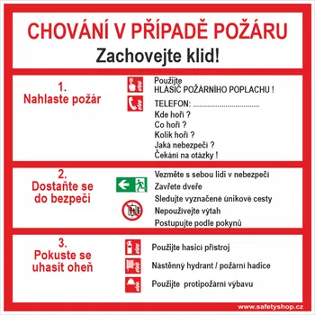 Chování v případě požáru samolepící PVC fólie 200x200 mm