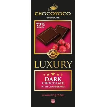 Čokoláda Čokoláda Luxury 72% Hořká s brusinkami 175g