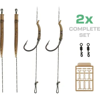 Rybářský háček ZFISH Návazec Curve Shank Carp Rig 2 ks Velikost háčků: 2