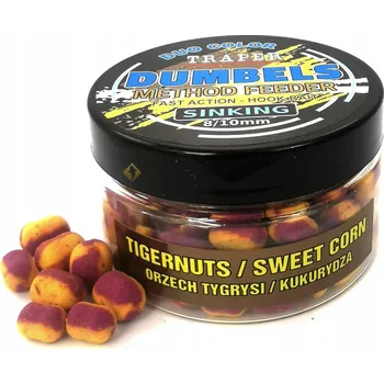 Návnadová surovina Dumbels Traper Sinking Duo Color 8-10 mm 50 g Tygří ořech / Kukuřice