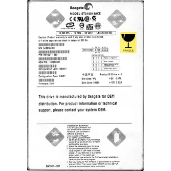 Pevný disk SEAGATE 10GB 5,4K 2MB ATA 3,5'' ST310014ACE