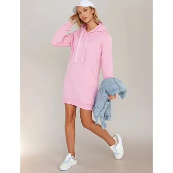 Dámské šaty Dámská pudrová dlouhá oversize mikina / šaty TIMMY EY2566 Velikost: M