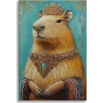 Obraz Abstraktní Obraz na plátně do obýváku Princezna Kapybara Dekor 60x90