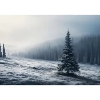 Plakát Plakát Osamělá Vánoční Jedlička bez rámu 42 x 29,7 cm