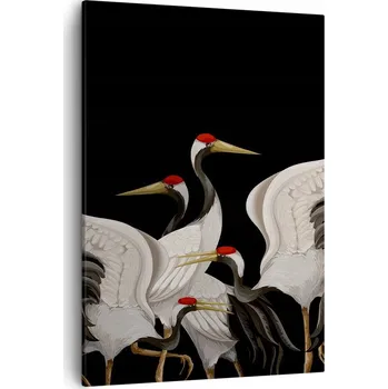 Obraz Obraz na plátně do obýváku ložnice 50x70 jeřábi obrazy na zeď canvas