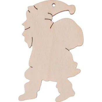 Vánoční ozdoba Dřevěná závěsná ozdoba na stromeček Mikuláš decoupage S