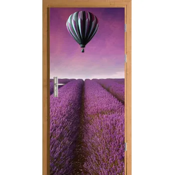 Fototapeta Samolepka na dveře samolepicí balón s levandulovým polem