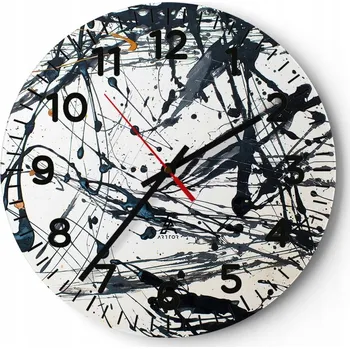 Hodiny Nástěnné hodiny Skleněné hodiny 30x30 cm Abstrakce Grafika Umění Hodiny na zeď ARTTOR Moderní nástěnné hodiny do obýváku Tiché nástěnné hodiny do kuchyně Skleněné nástěnné hodiny bezhlučné Nástěnná dekorace moderní stylové Nástěnné hodiny do kuchyně kulat